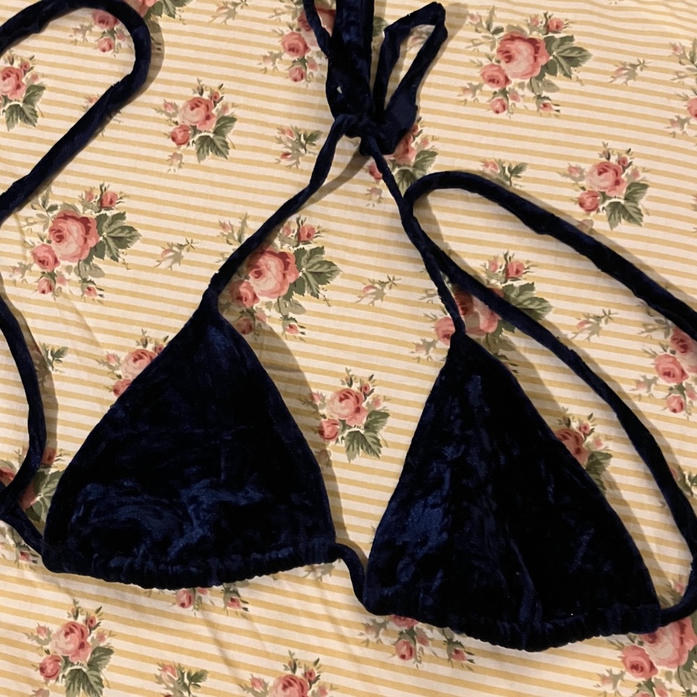 Velvet Triangle Bikini Top